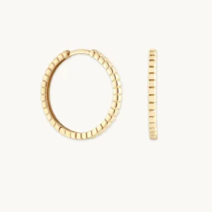 Ridged Hoops in Solid Gold
