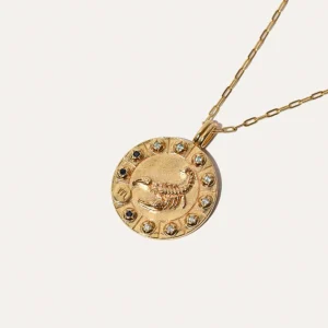 Scorpio Bold Zodiac Pendant Necklace in Gold