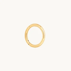 Seamless Titanium Piercing Hoop in Gold