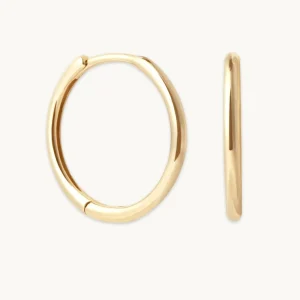 Simple 12mm Hoops in Solid Gold