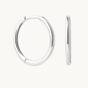 Simple 12mm Hoops in Solid White Gold