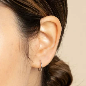 Simple 12mm Hoops in Solid White Gold