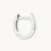 Simple Piercing Hoop in Solid White Gold