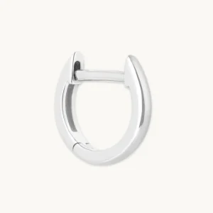 Simple Piercing Hoop in Solid White Gold