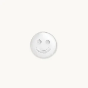 Smiley Click Charm in 9k White Gold