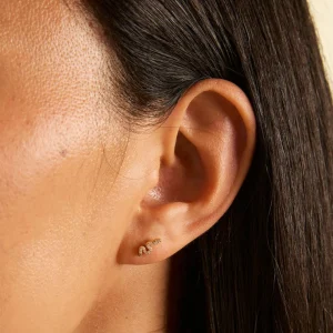Snake Crystal Studs in Gold
