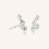 Snake Crystal Studs in Silver