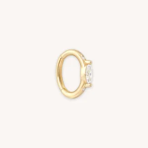 Solid Gold Marquise Rook Hoop