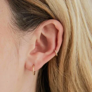 Solid Gold Simple Piercing Hoop