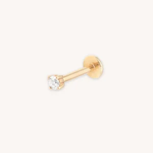 Solid Gold Topaz Piercing Stud