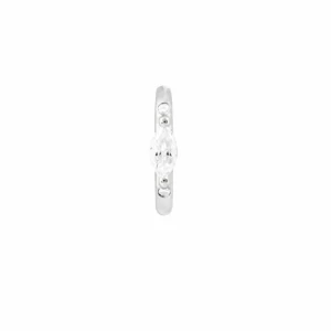Solid White Gold Marquise Rook Hoop