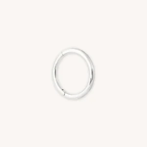 Solid White Gold Simple Piercing Hoop