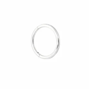 Solid White Gold Simple Piercing Hoop