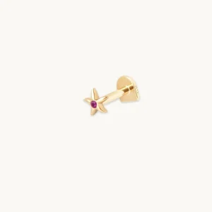 Starfish Piercing Stud in Solid Gold