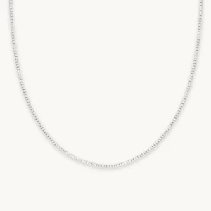 Tennis Chain Necklace in Silver