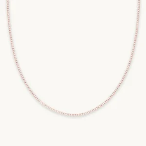 Tennis Chain Necklace in Rose Gold
