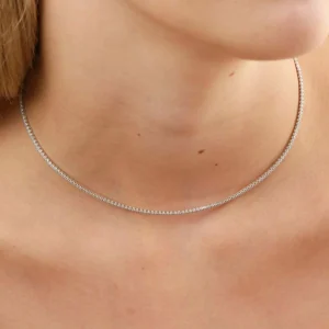Tennis Chain Necklace in Silver