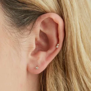 Topaz Gem Piercing Stud in Solid Gold