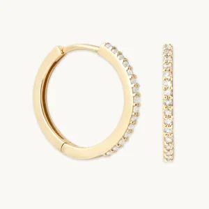 Topaz 12mm Hoops in Solid Gold
