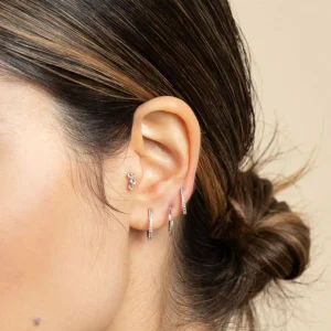 Topaz 12mm Hoops in Solid White Gold