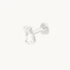 Topaz Pear Cluster Piercing Stud in Solid White Gold