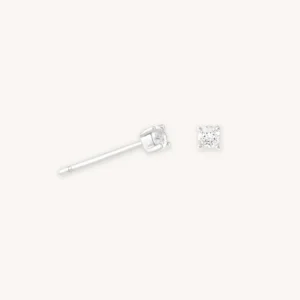 Topaz Stud Earrings in Solid White Gold