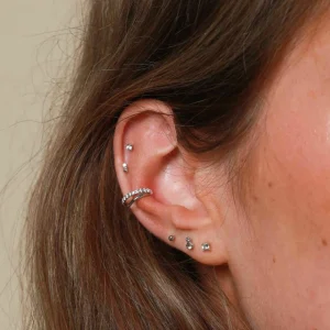 Topaz Stud Earrings in Solid White Gold
