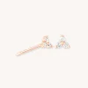 Triple Crystal Stud Earrings in Rose Gold