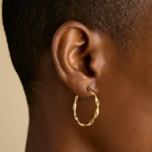 Twist Large Hoops in Gold