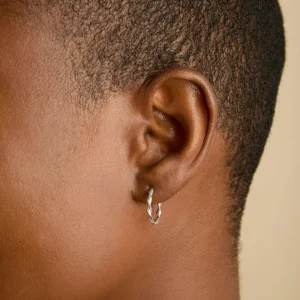 Twist Small Hoops in Silver