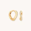 Wave Crystal Huggies in Gold