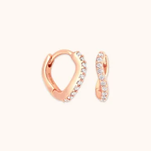 Wave Crystal Huggies in Rose Gold