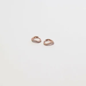 Wave Crystal Huggies in Rose Gold