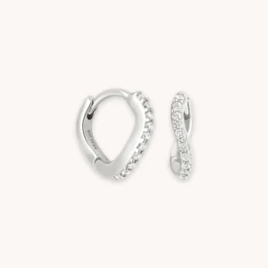 Wave Crystal Huggies in Silver