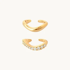 Wave Cuff Gift Set in Gold