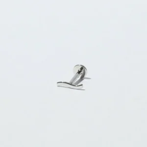 Wave Piercing Stud in Solid White Gold