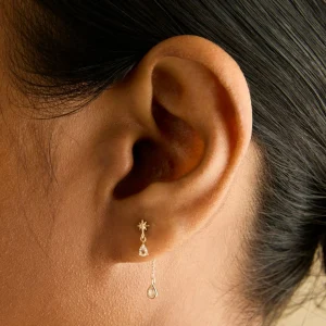 White Topaz Ear Curation Chain™ in Solid Gold