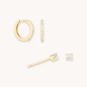 White Topaz Gift Set in Solid Gold