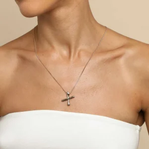 X Initial Bold Pendant Necklace in Gold