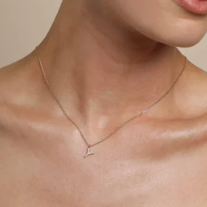 Y Initial Pavé Pendant Necklace in Gold